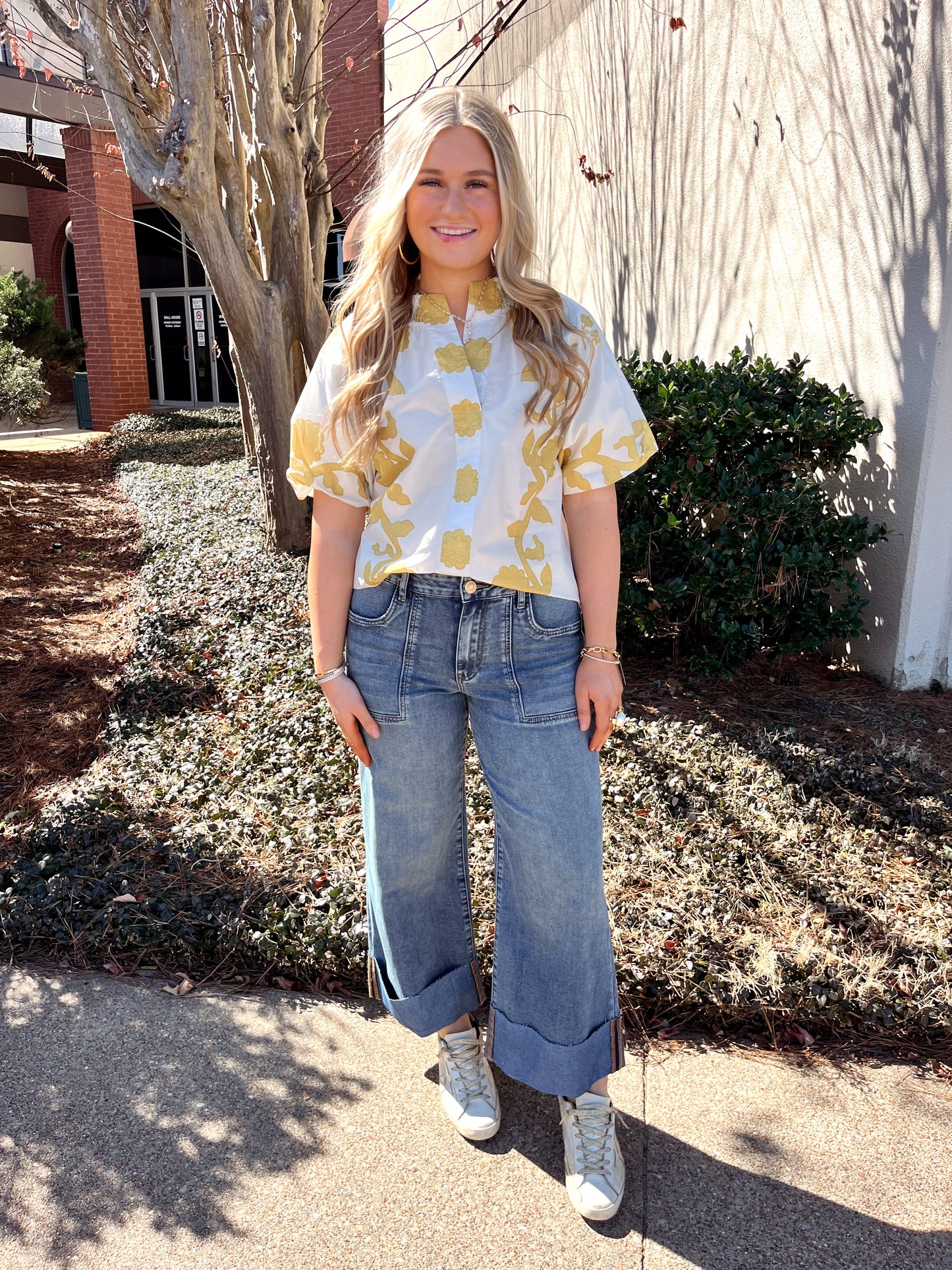 Collared Floral Top