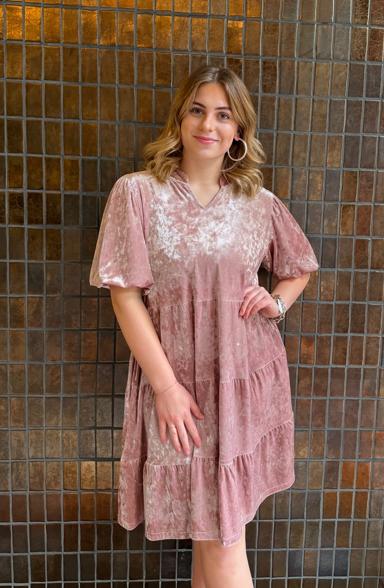 Velvet Tiered Dress