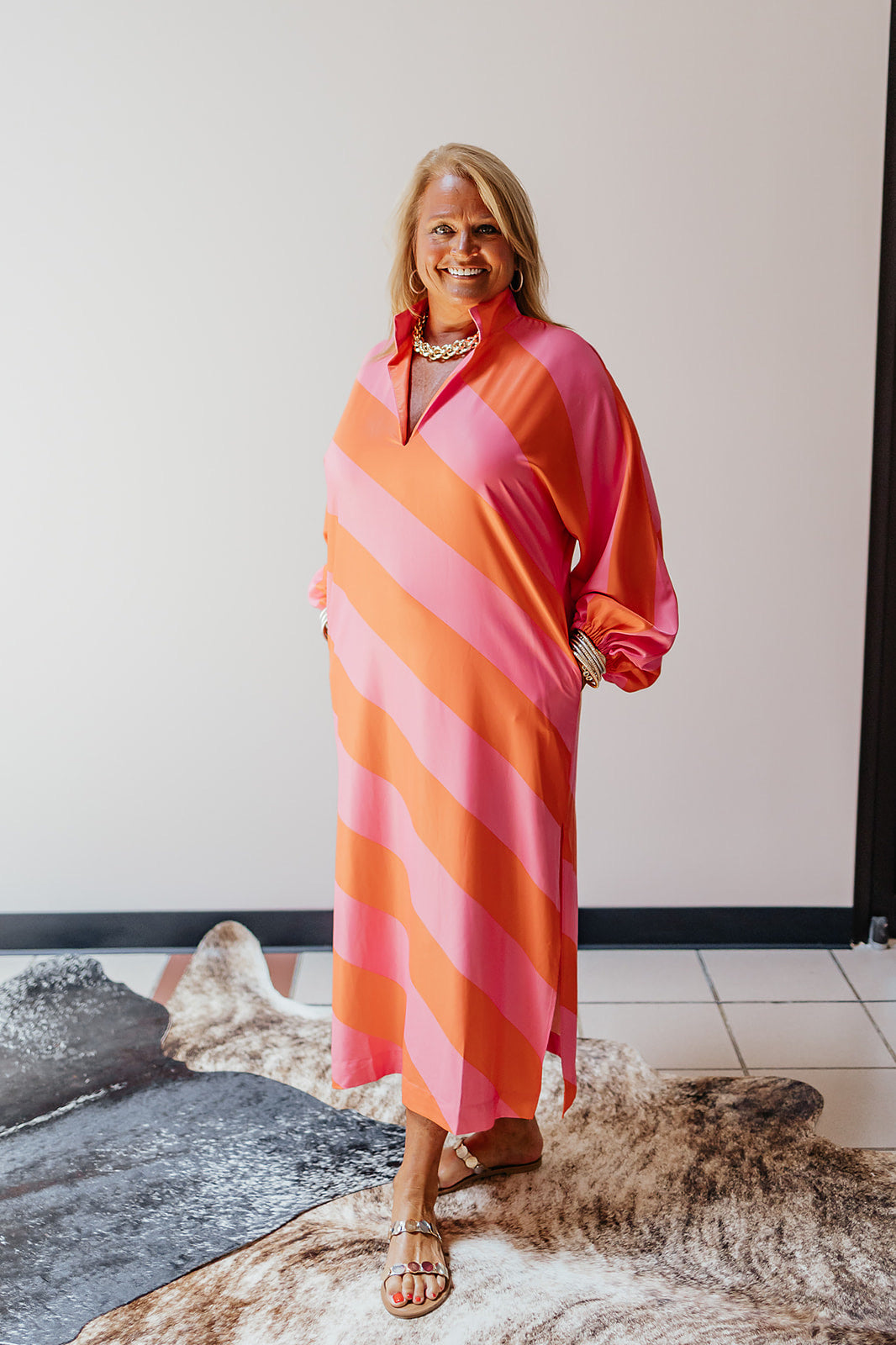 Pink & Orange Caftan Dress