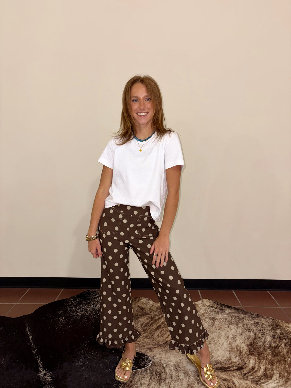 Polka Dot Ruffle Pants