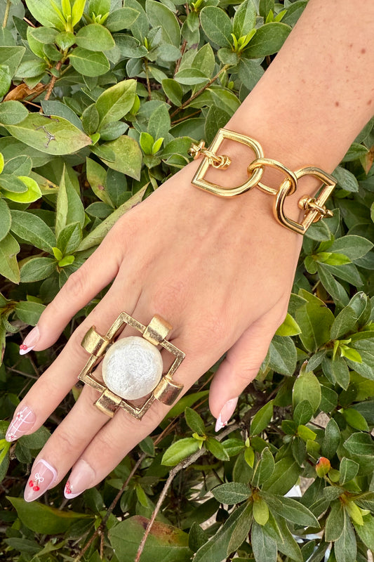 Statement Pearl Ring by Yochi