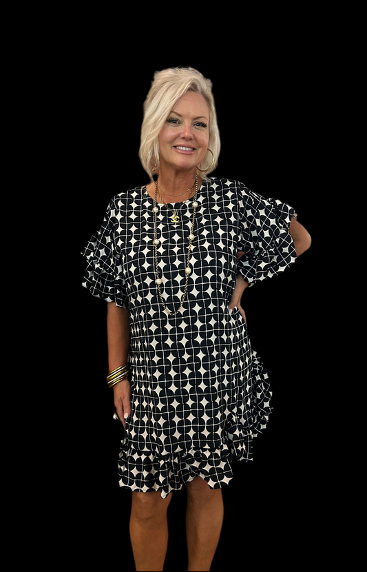 Abstract Flirty Dress by Uncle Frank