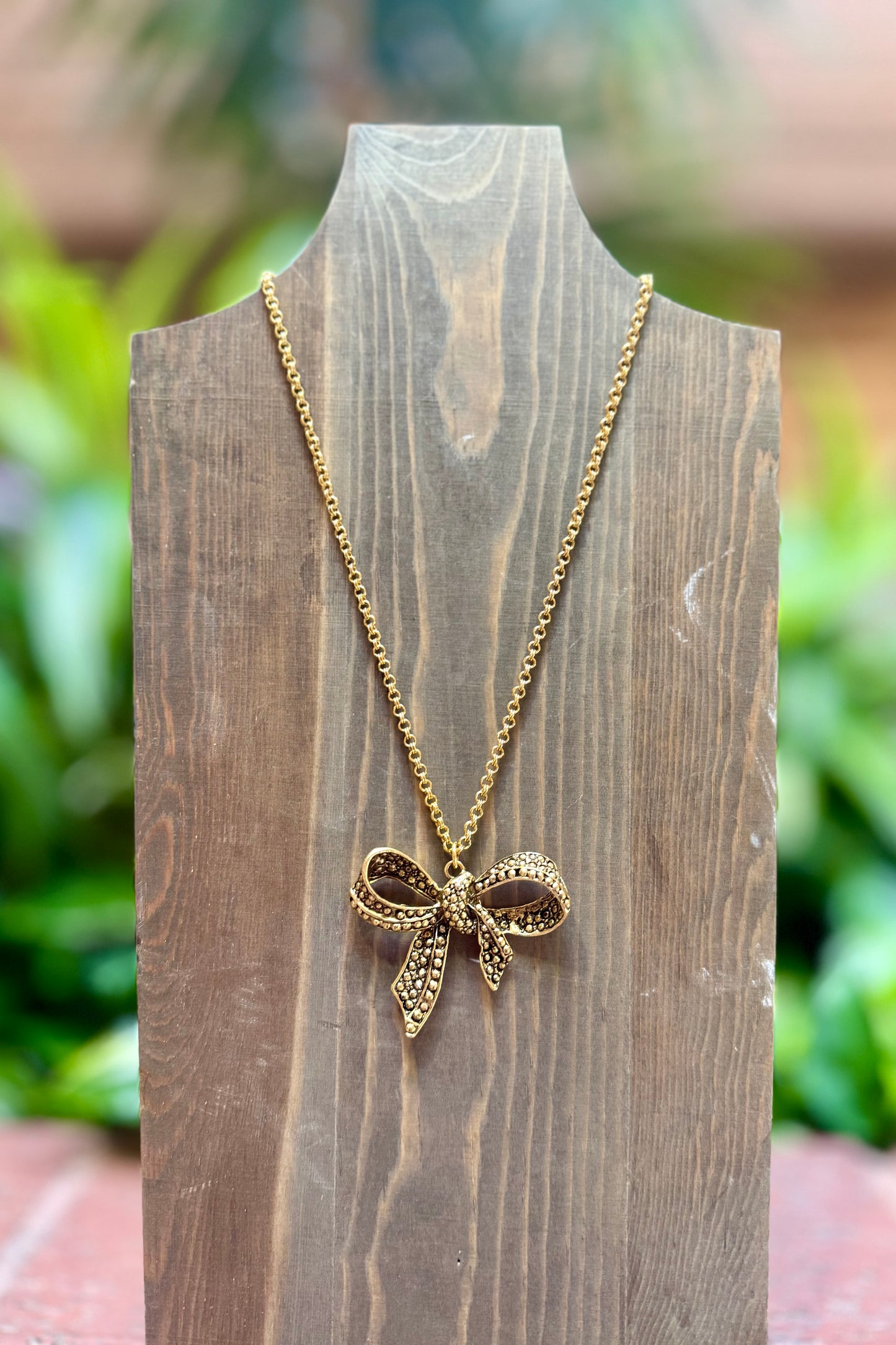 Gold Bow Necklace