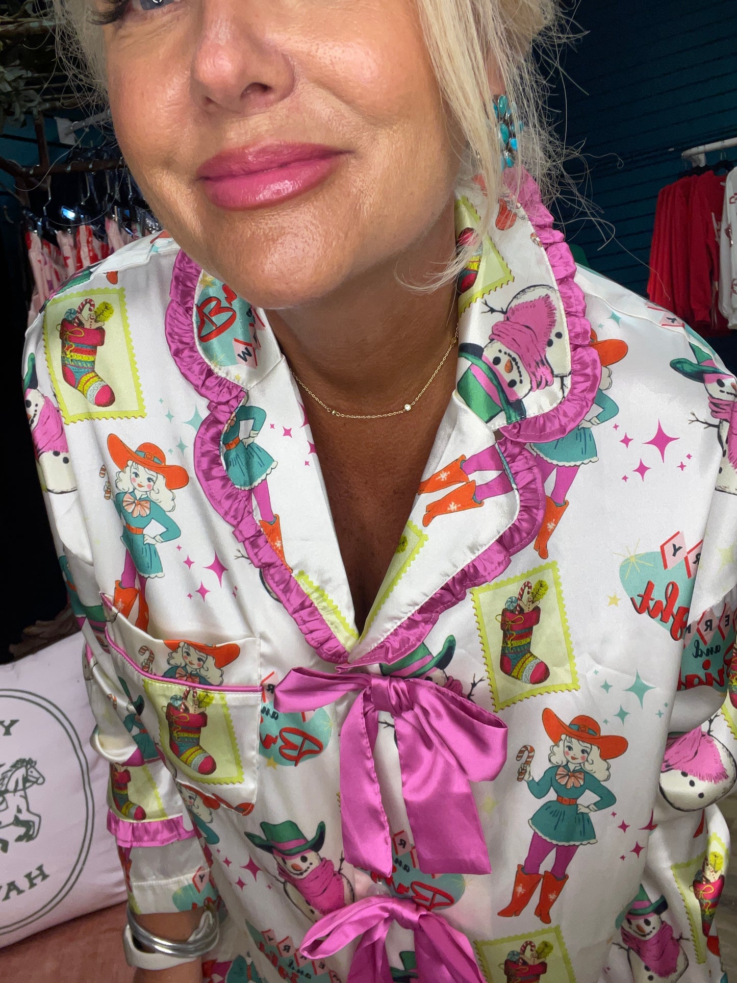 Howdy Hanny Cowgirl Christmas Pajama Set