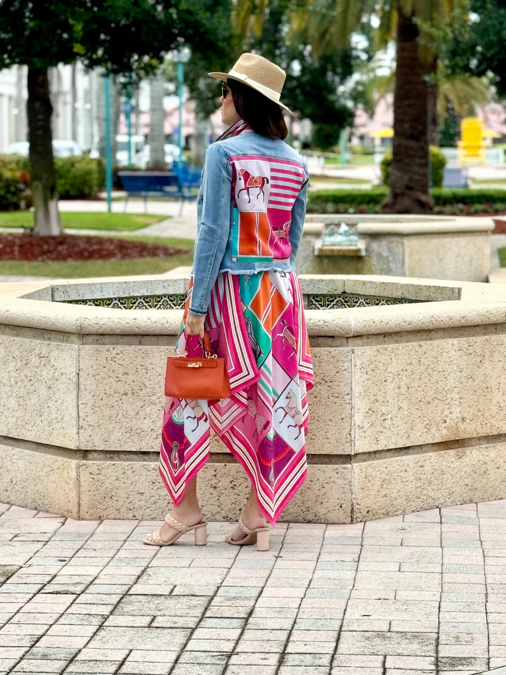 Shades of Pink Equestrian Horse Silk Dress
