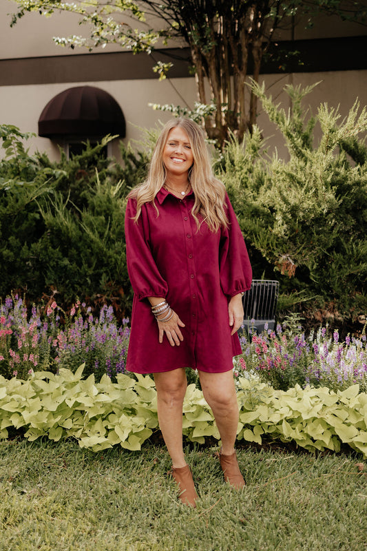 "Wasted On You" Faux Suede Dress