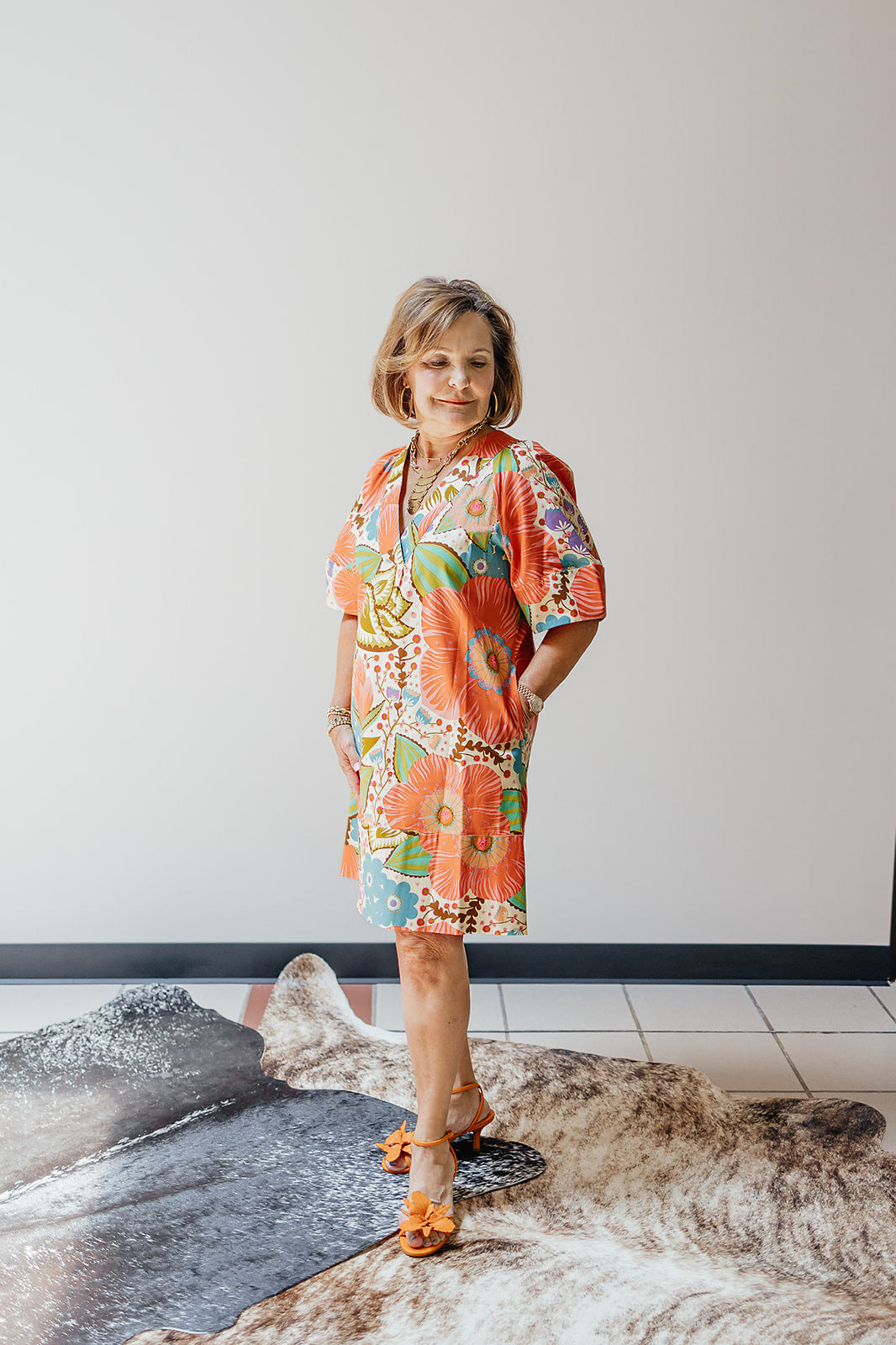 Bold Floral Shift Dress by Uncle Frank