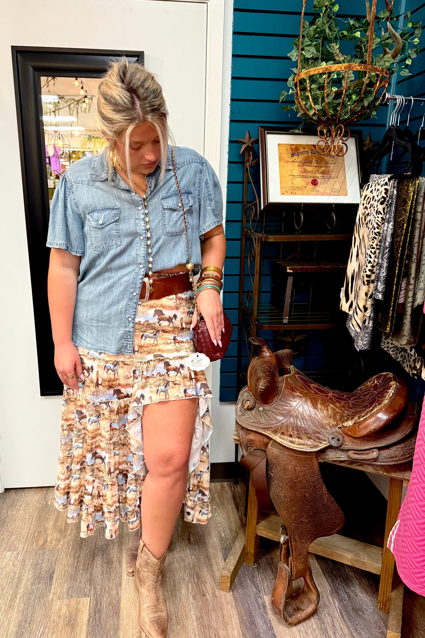 Wild Horse Mesh Ruffle Skirt