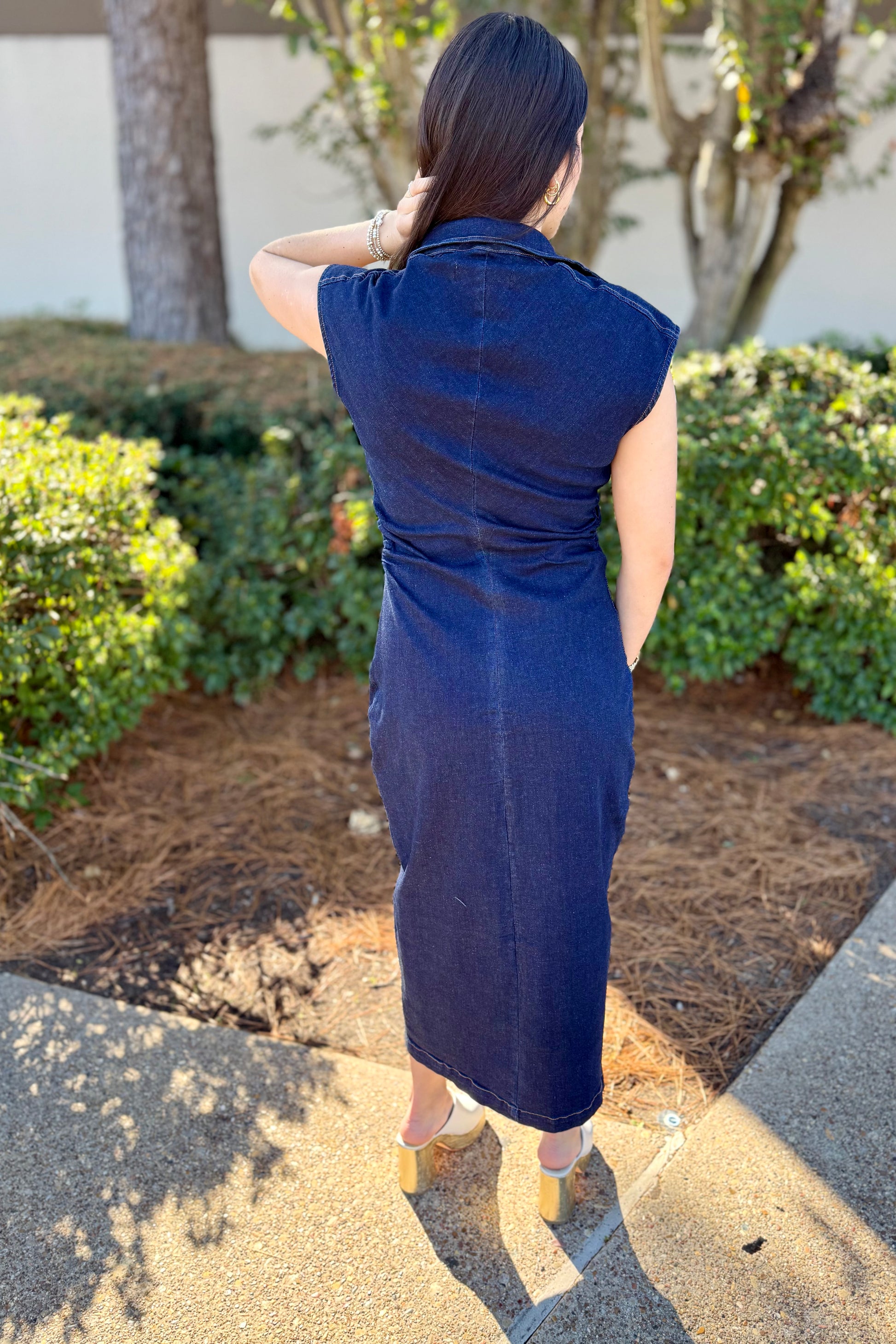 Dark Denim Long Dress by Velvet Heart Large Dark Denim Long Dress by Velvet Heart Large