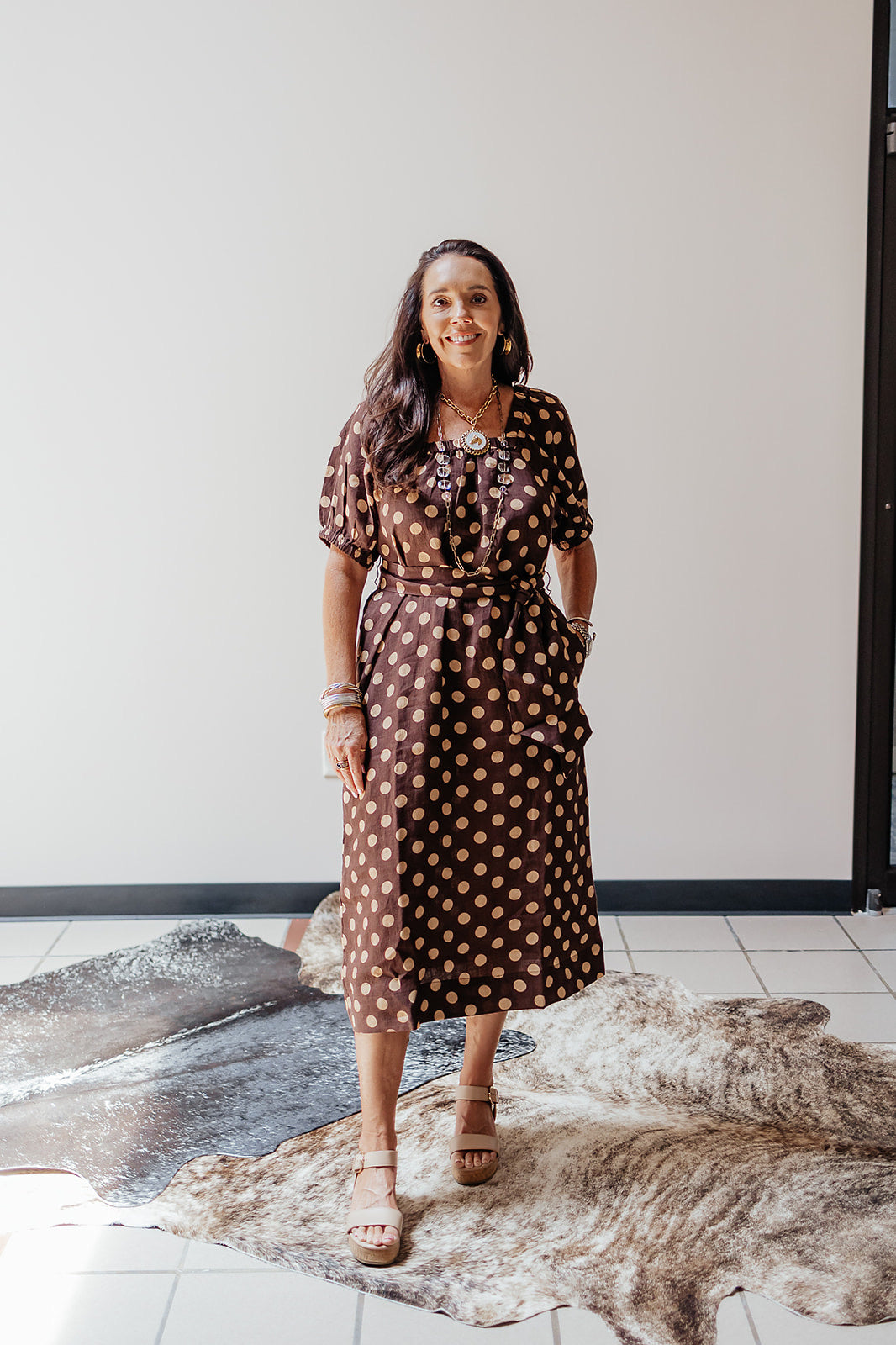 Dot Linen Dress by Uncle Frank