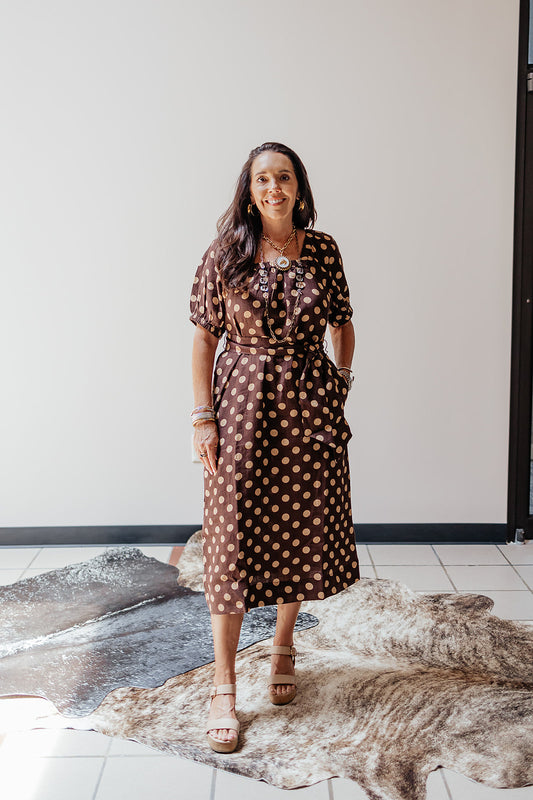 Dot Linen Dress by Uncle Frank