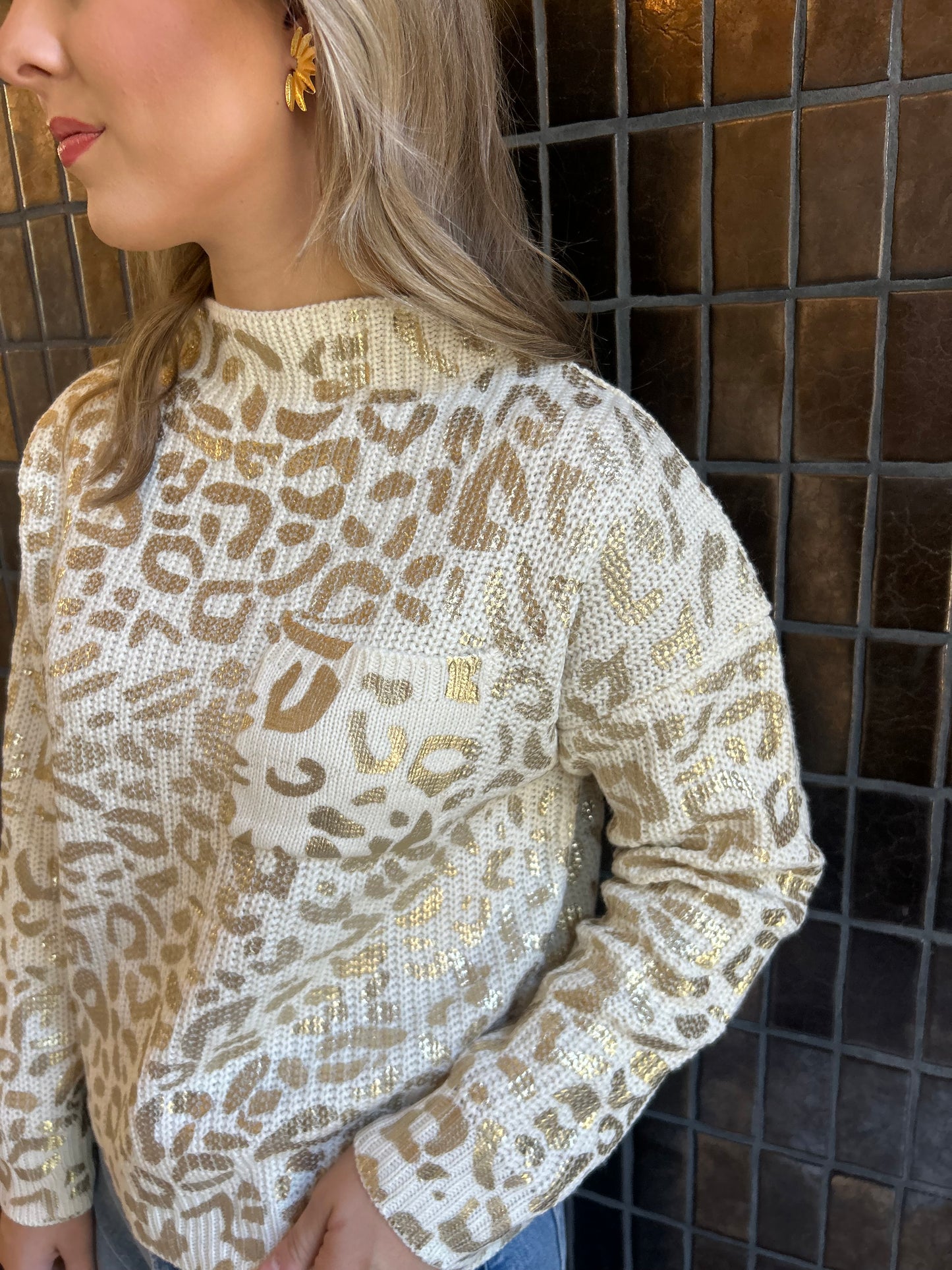 Metallic Leopard Sweater