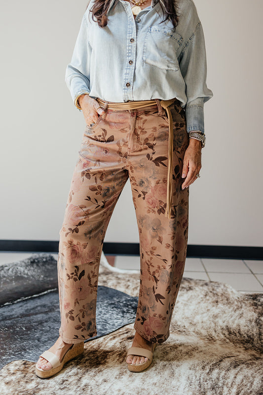 Ashton High Rise Relaxed Leg in Mauve by Kut