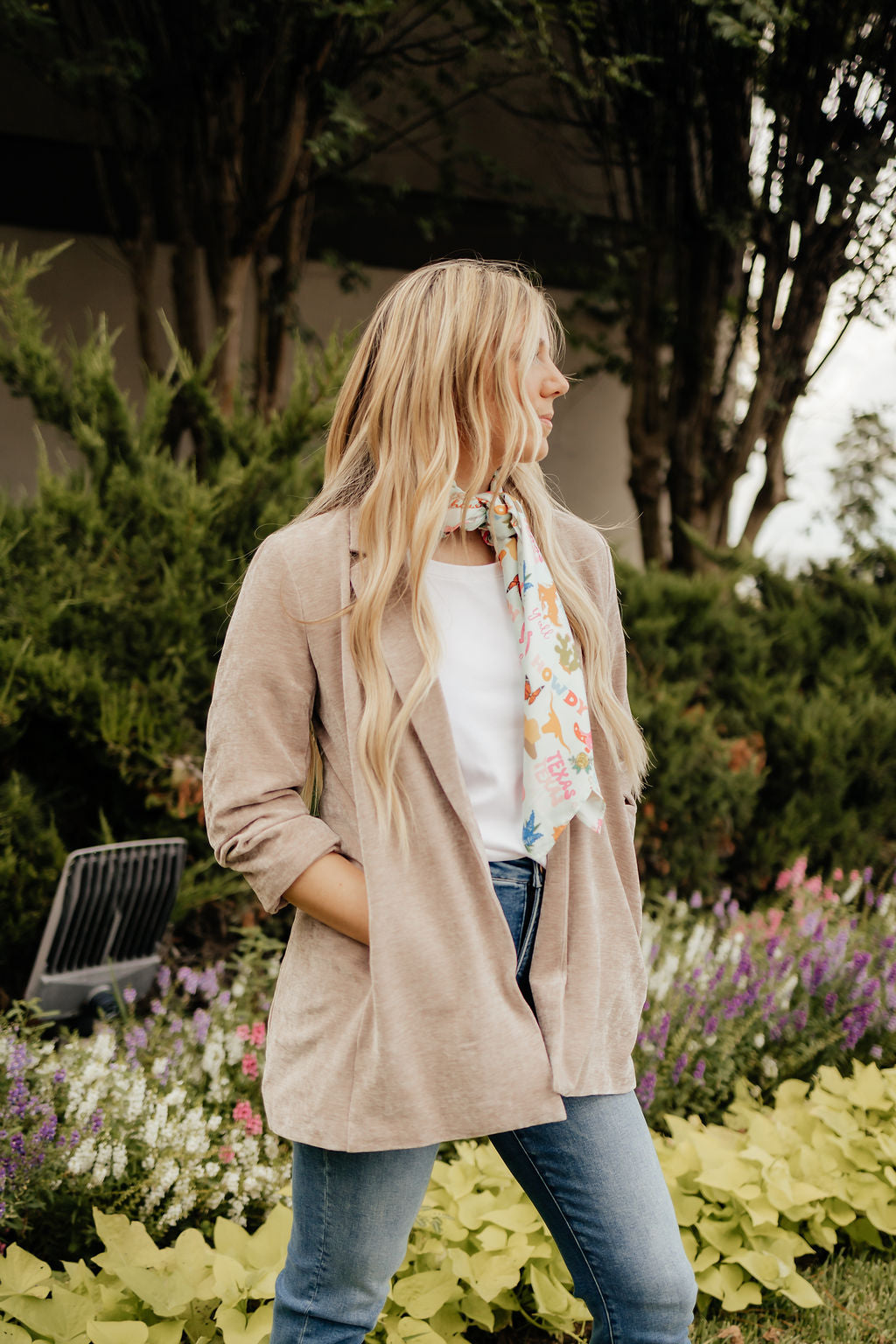 Boho Chic Boyfriend Jacket in Taupe