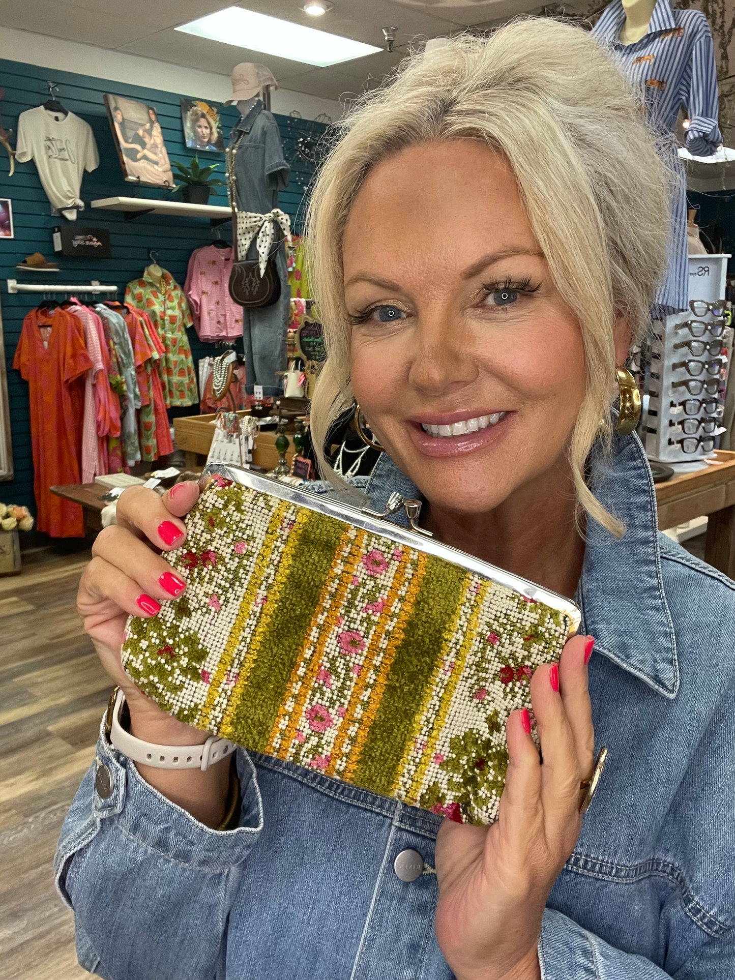 1950s Tapestry Clutch Purse