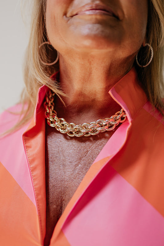 Thick Gold Link Chain Necklace