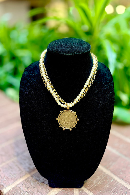 Horses and Pearls Necklace by Yochi