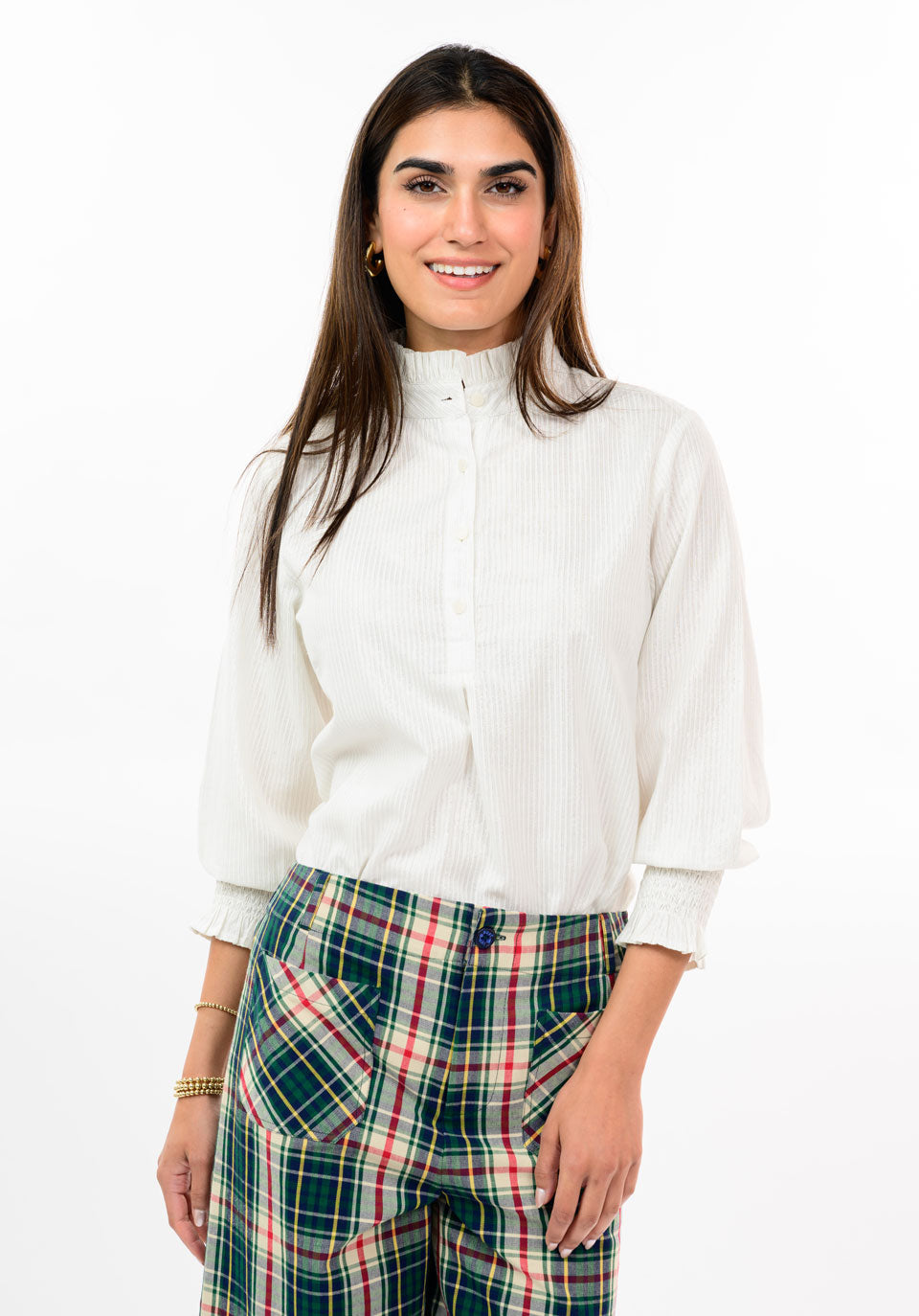 Metallic Pearl Striped LS Top by Ivy Jane