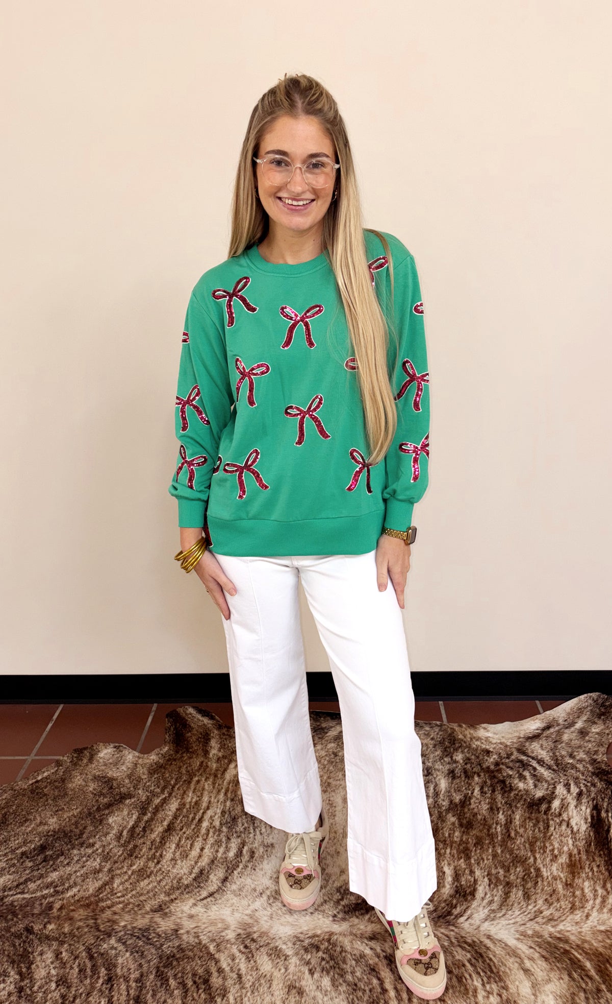 Lakelyn Bow Slits Sweatshirt by Mary Square