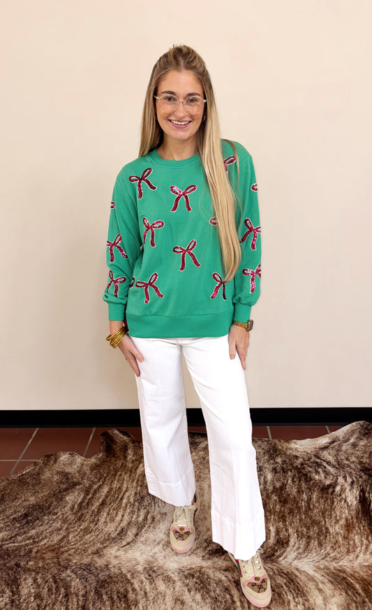Lakelyn Bow Slits Sweatshirt by Mary Square