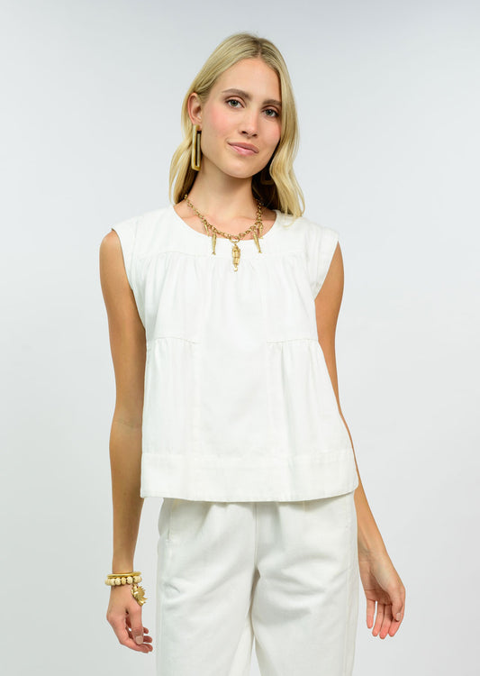 White Denim Swing Pant Set