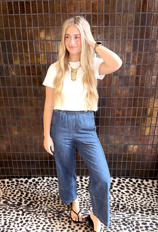 Dark Denim Barrel Jean