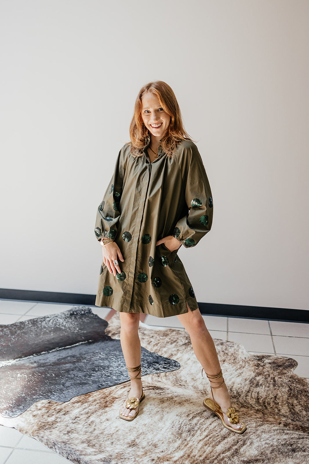 Olive Sparkle Dress