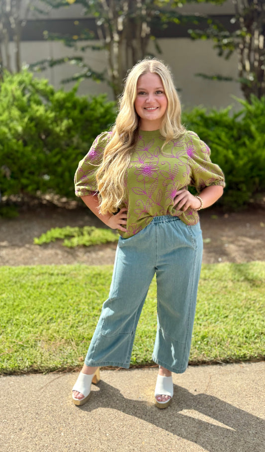 Pull-on Barrel Pants by Ivy Jane