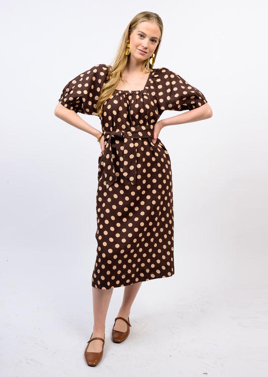 Dot Linen Dress by Uncle Frank
