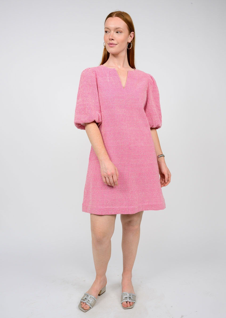 Pink Eyelet Bow Back Dress- Uncle Frank