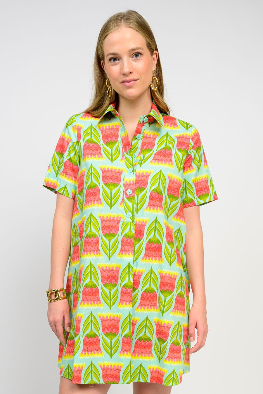 Swing Floral Shirt Dress