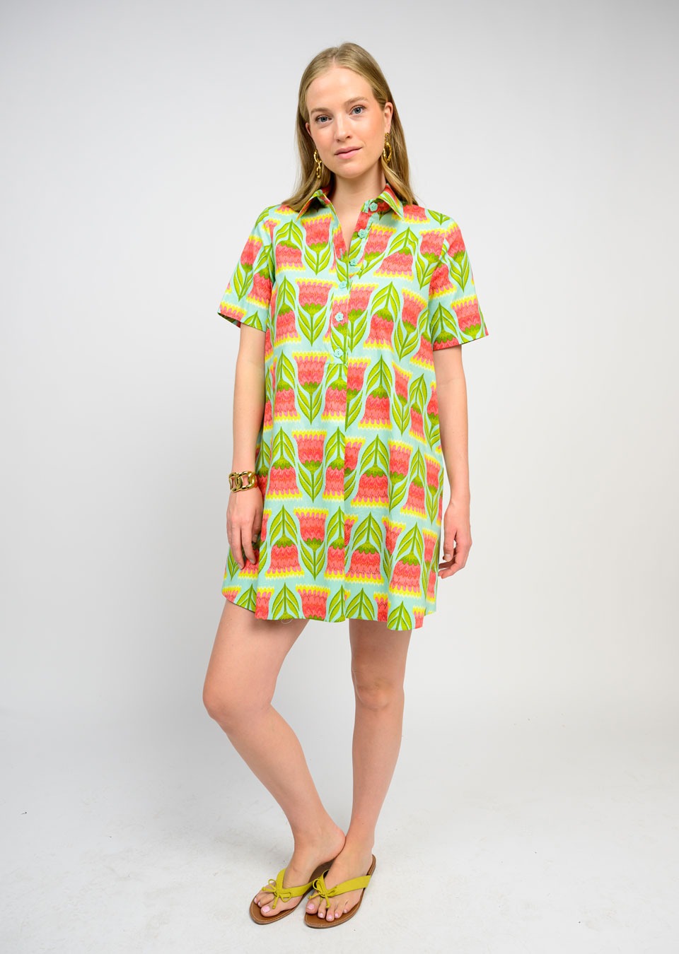 Swing Floral Shirt Dress