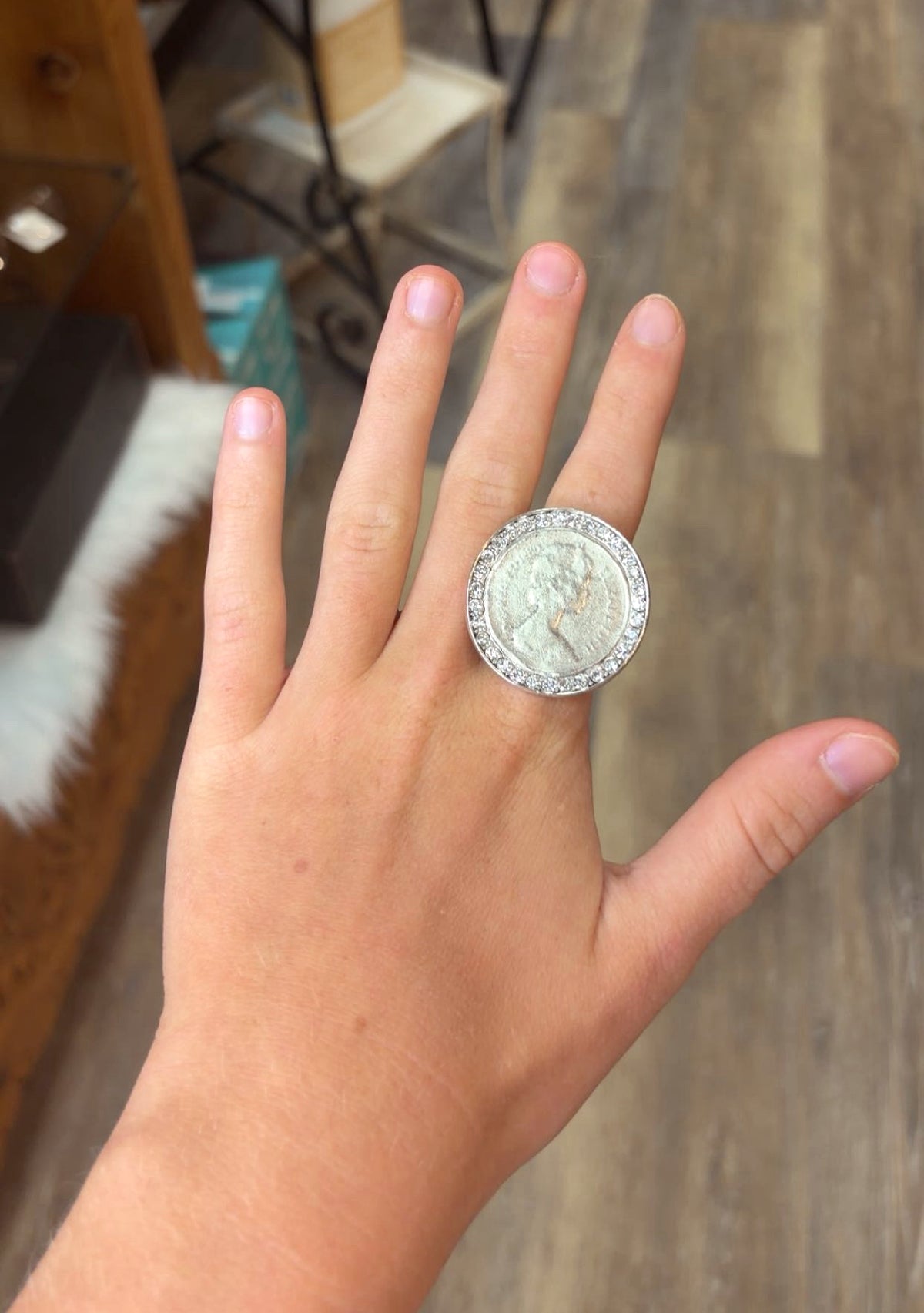 Bejeweled Coin Ring by Yochi