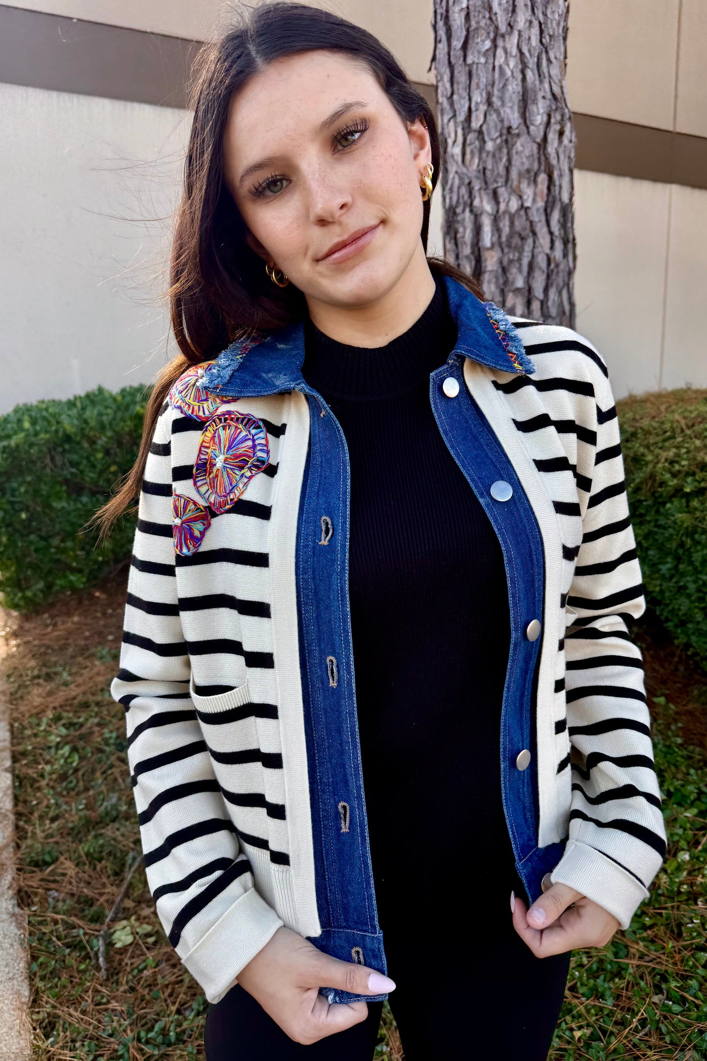 Knit Striped Jacket by John Mark