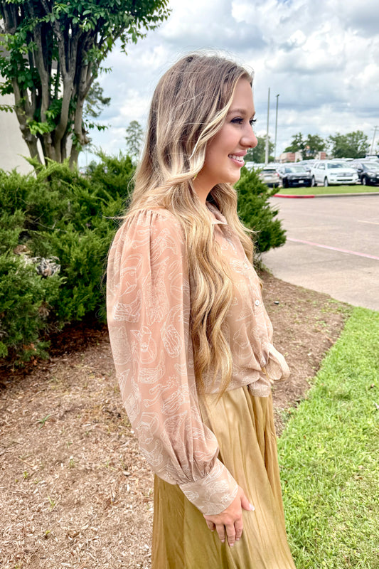 Western Things Blouse by Turquoise Haven