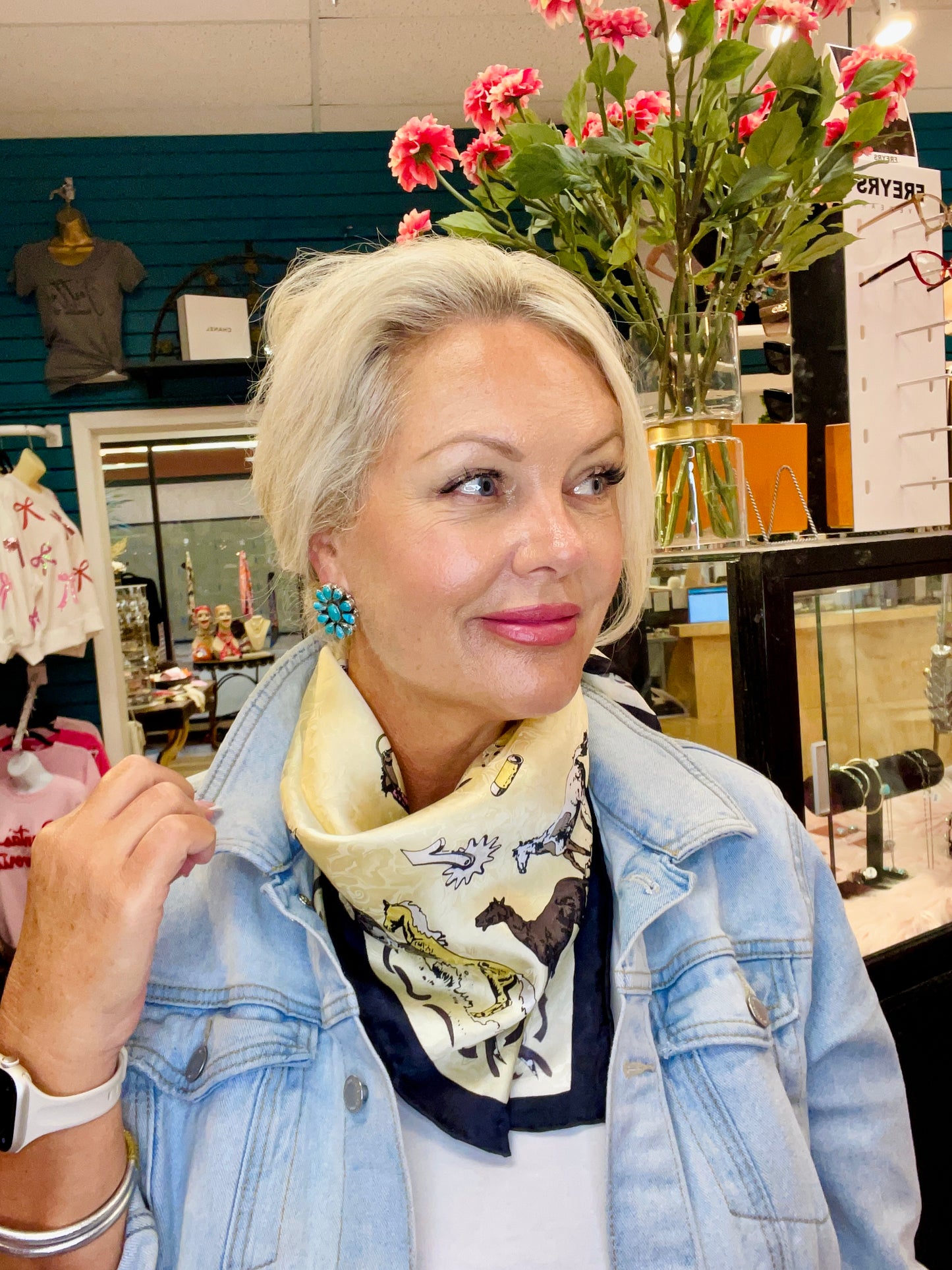 34.5" Mustang Silk Scarf Wild Rag by Wyoming Traders