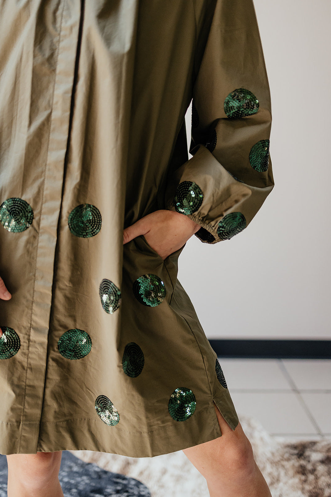 Olive Sparkle Dress