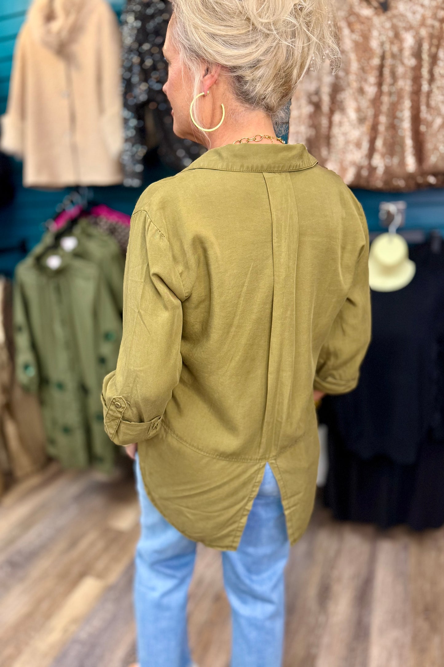 Olive Button Up by Velvet Heart