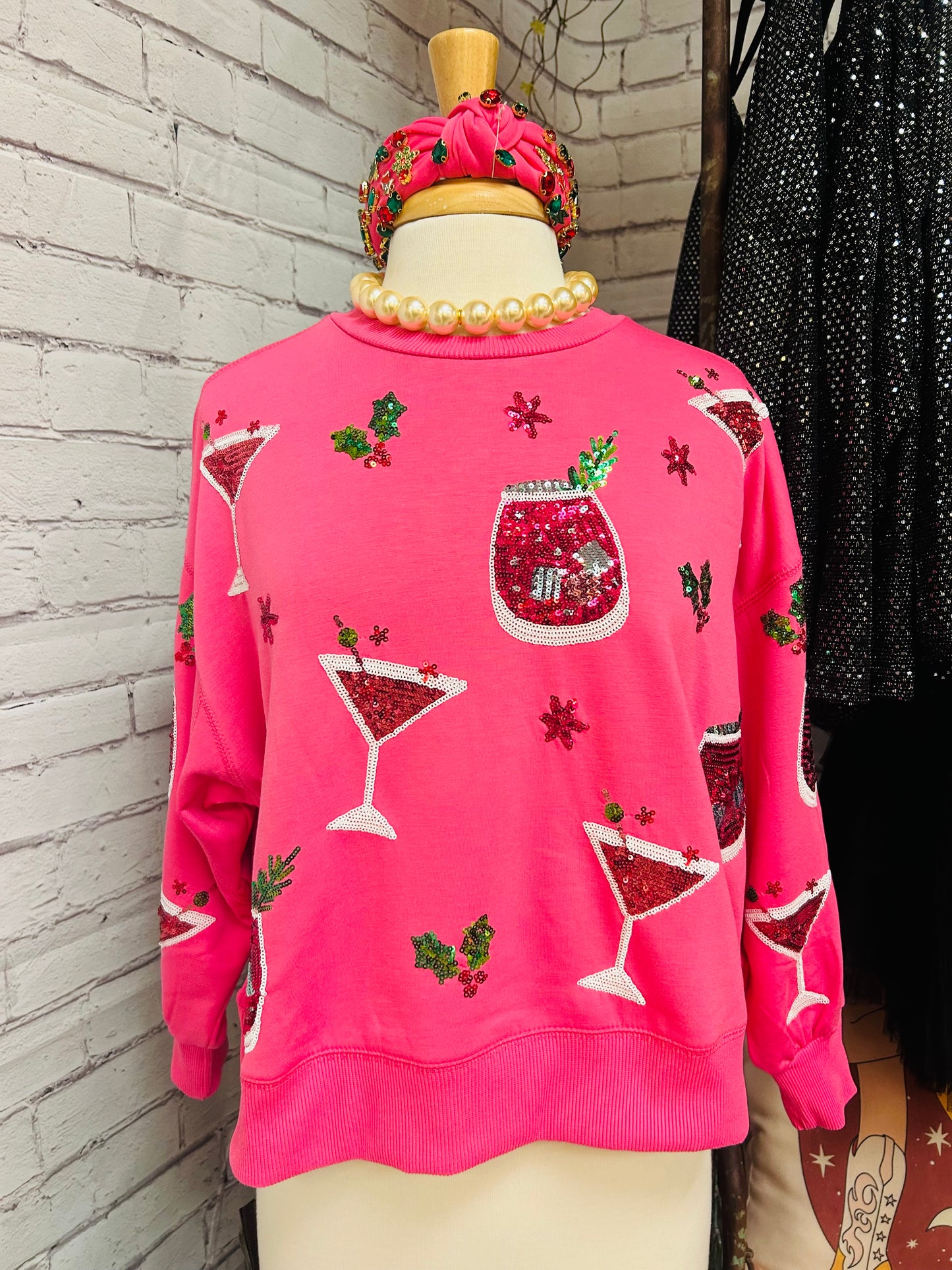 Holiday Spirits Sequin Sweatshirt