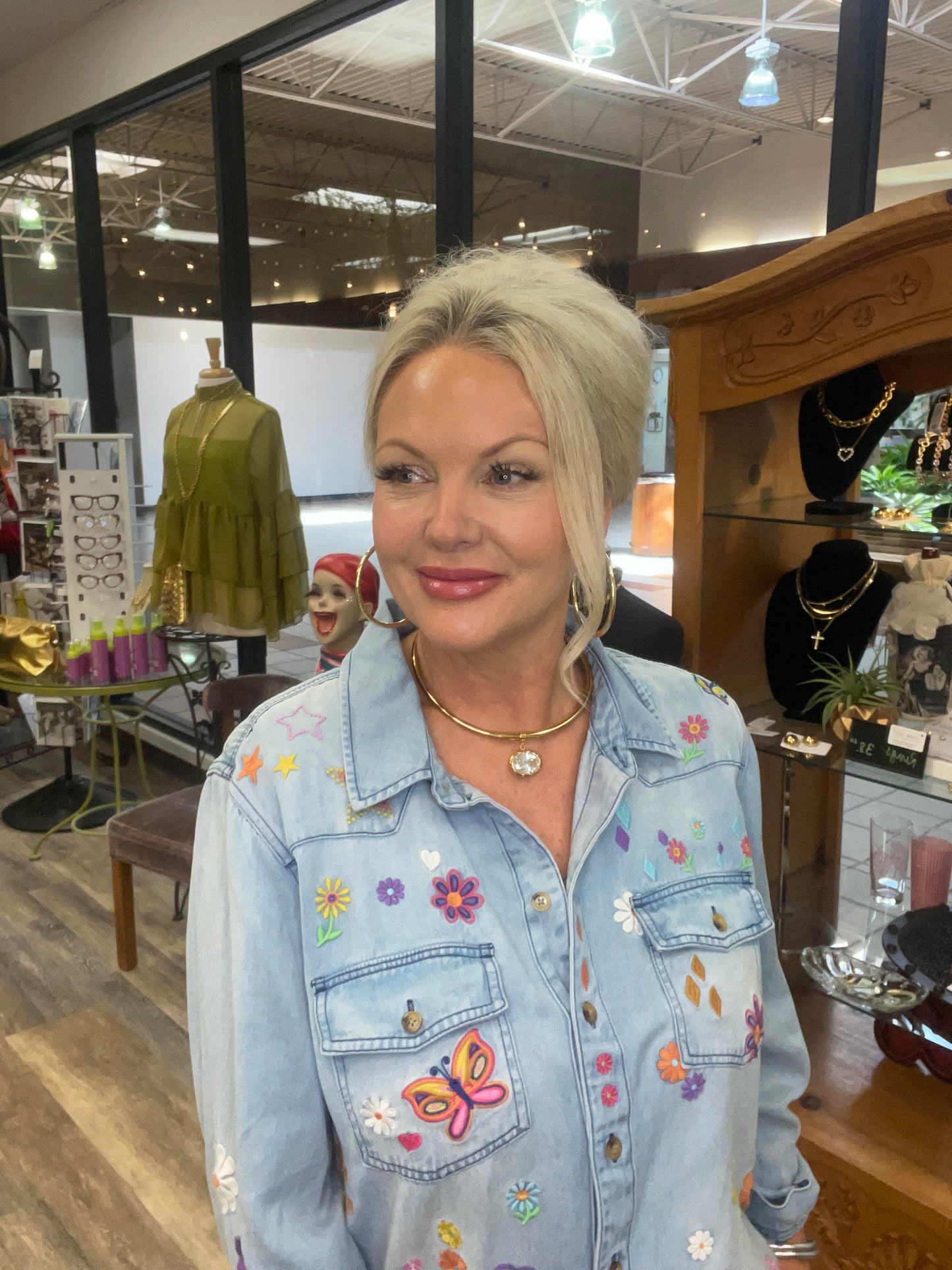 Embroidered Denim Shirt by John Mark