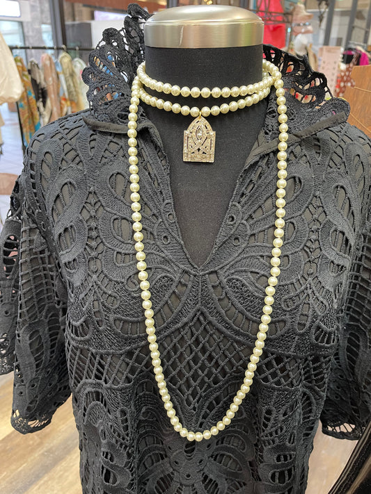 1960's Long Glass Pearls by Made in the Deep South