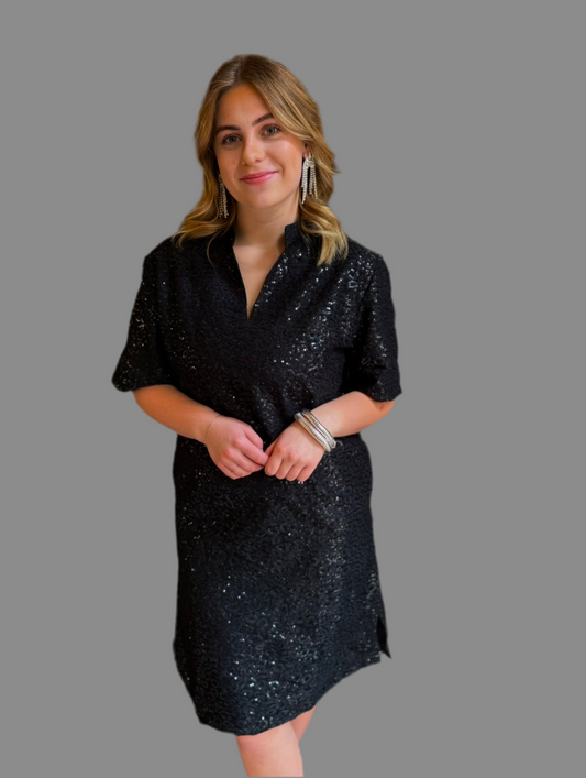 Layerz Lucy Dress Black Sequin