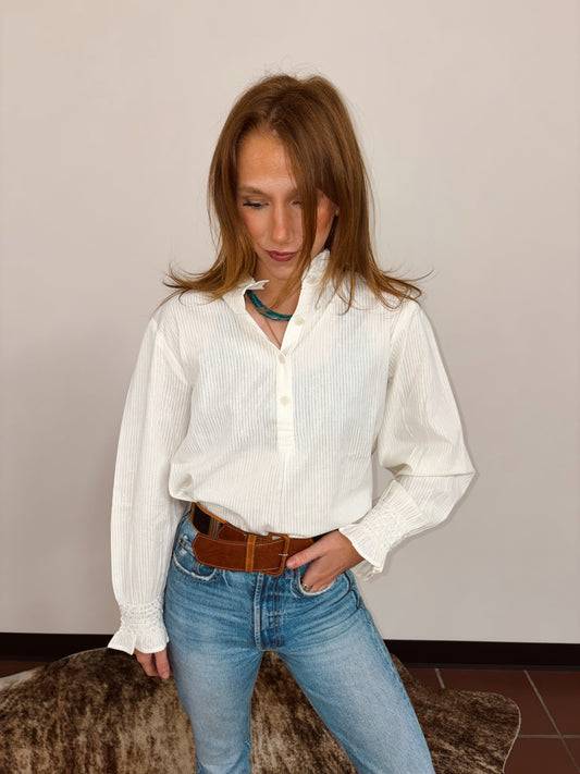 Metallic Pearl Striped LS Top by Ivy Jane