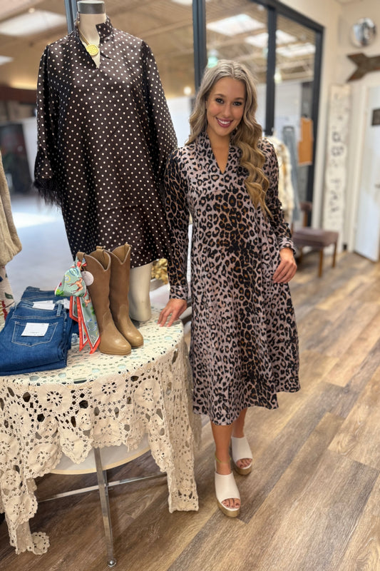 Leopard Gauze Midi by Uncle Frank