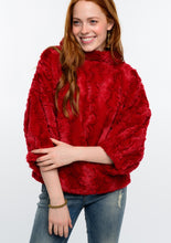 Poof Sleeve Faux Fur Popover Top