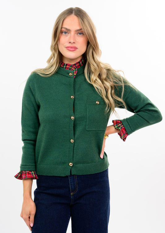 Plaid Ruffle Cardigan by Ivy Jane