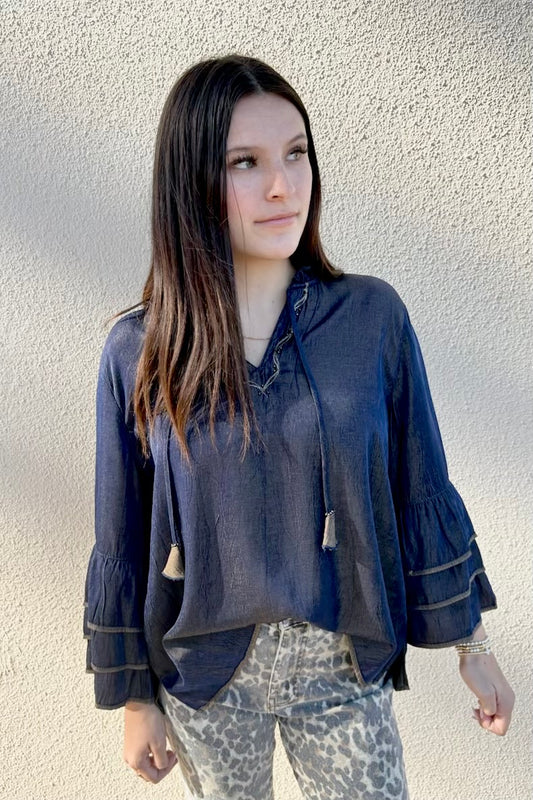 Peasant Top Front Tie by John Mark