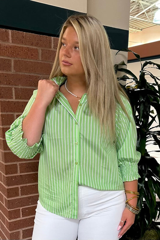 Green Stripe Blouse by Jade