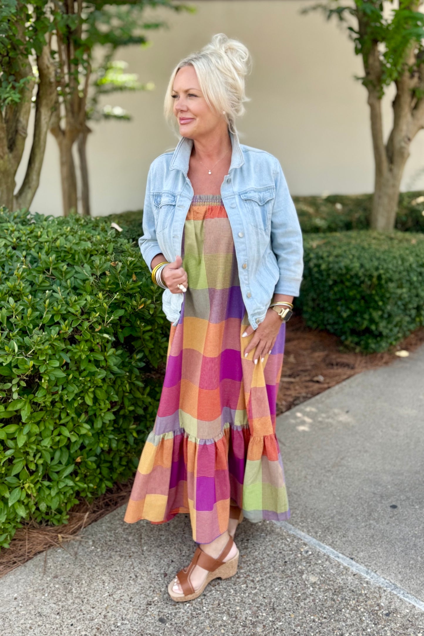 Checkered Midi Dress