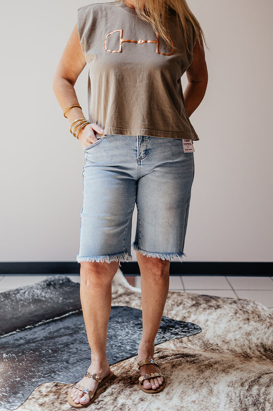 Risen Denim Bermuda Shorts